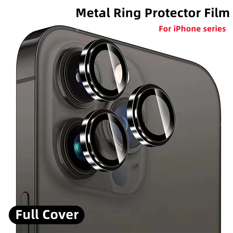 Lens Metal Ring Protector Glass for iPhone 11 12 13 Pro Max Camera Lens Protection On iPhone 12 15 13Pro 14 Pro Max Camera Film for iphone 11 11pro 11 pro max camera ring lens screen protector film back lens ring film toughened glass lens screen protector