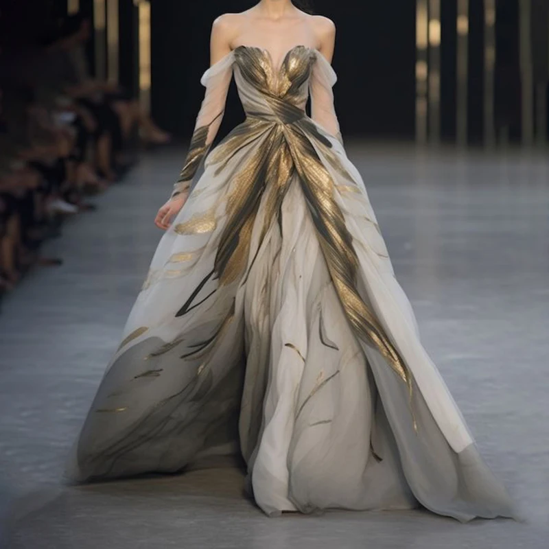 

Fashion Long Evening Dresses for Women Sweetheart Floor-Length Sweep Train A-Line Party Wedding Special Events Gala Dress 2024