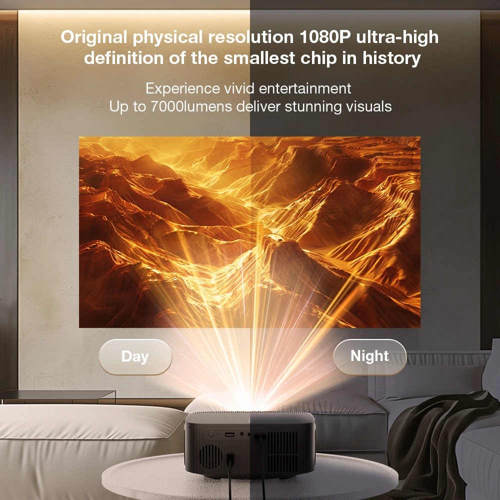 Blitzwolf 3" LCD Projector 120-Inch Screen 2.4G/5G Wireless Cast Screen 5G-WIFI Dual Bluetooth5.3 Electric UP&Down Keystone