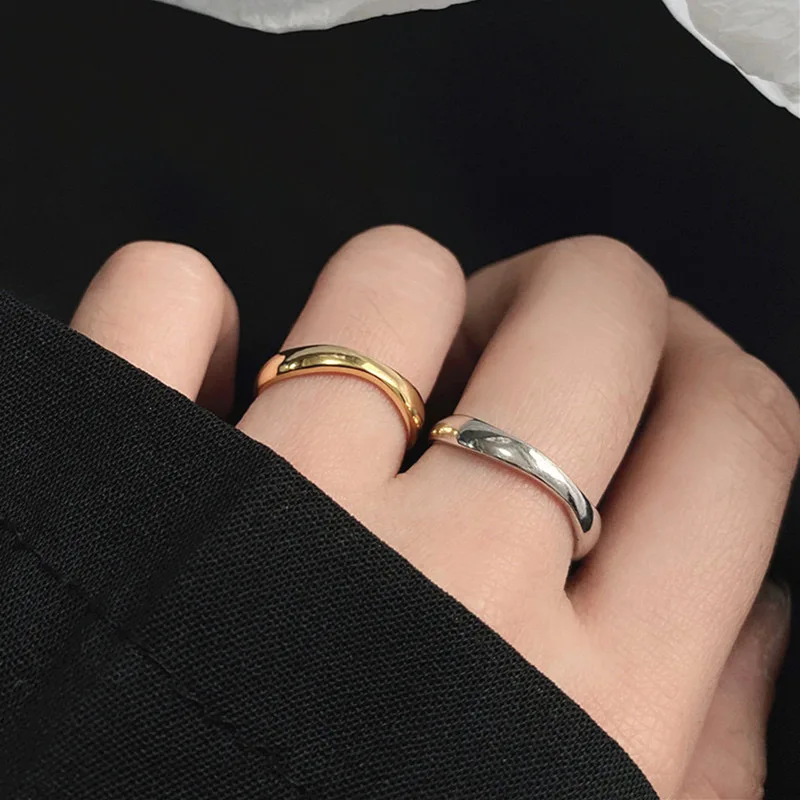 925 Sterling Silver Simple Ring For Women Fine Jewelry Finger Adjustable Open Vintage Ring For Party Birthday Gift silver rings silver ring