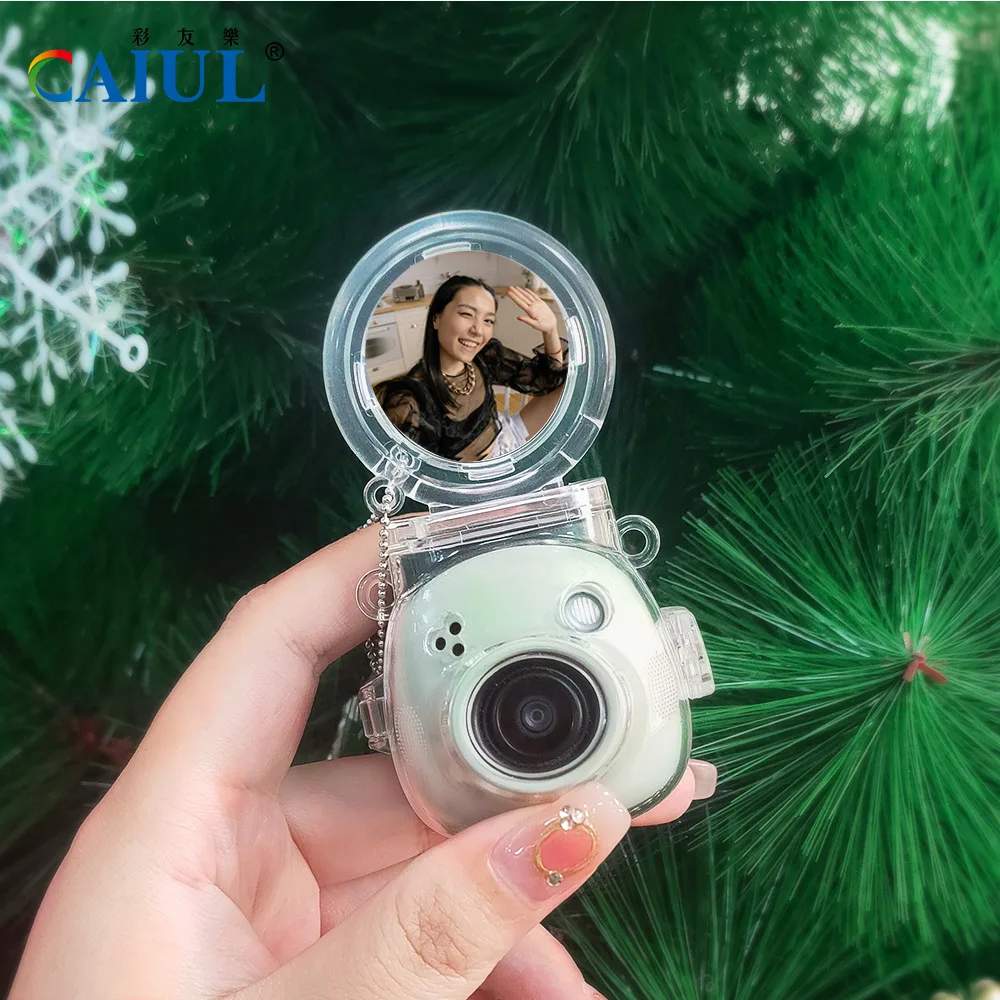 For Fuji Camera Instax Pal Crystal Case Anti-Scratch Anti-Fall Pal Set with Self-Shooting Mirror Transparent Protective Shell