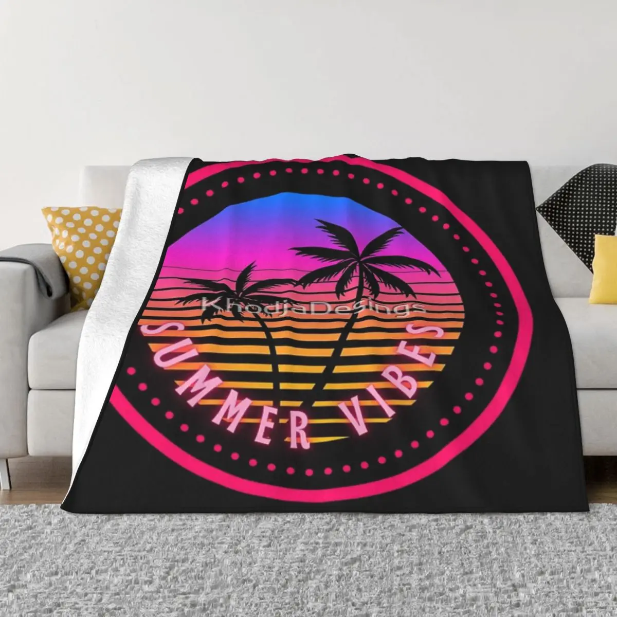 

Summer Vibes Soft Micro Fleece Blanket Cartoon Portable For Bedroom Multi Styles