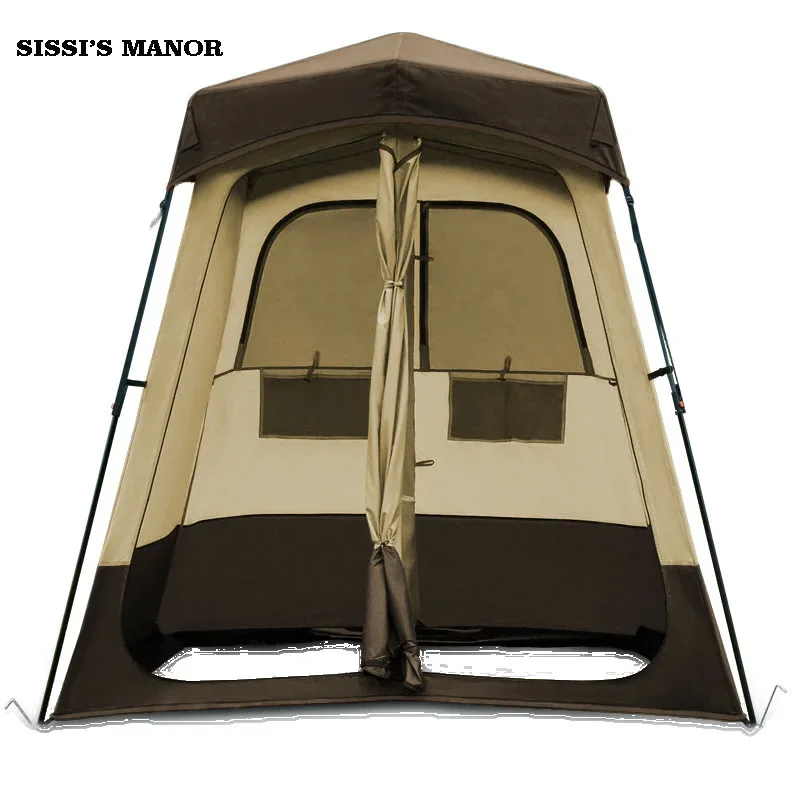 

2Rooms 2Persons Multipurpose Hydraulic Changing Tent Strong Shower Toilet Dressing Outside Movable WC Ice Fishing Outdoor Camp