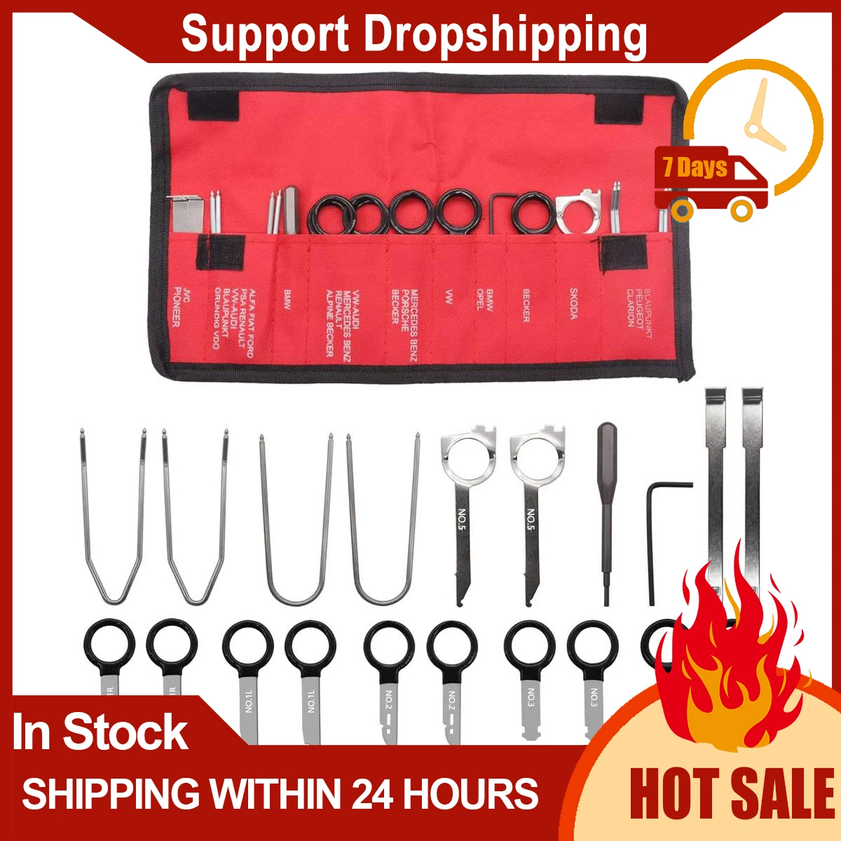 20pcs Car Radio Removal Tool Kit Auto Audio Cd Player Dvd Navigation