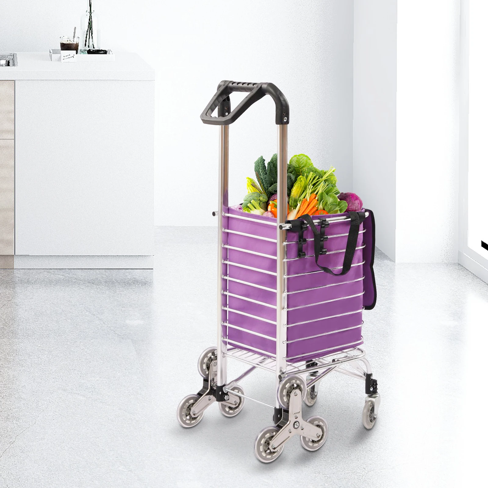 Large-capacity household folding shopping cart basket is labor-saving and convenient, and can be folded for adults children