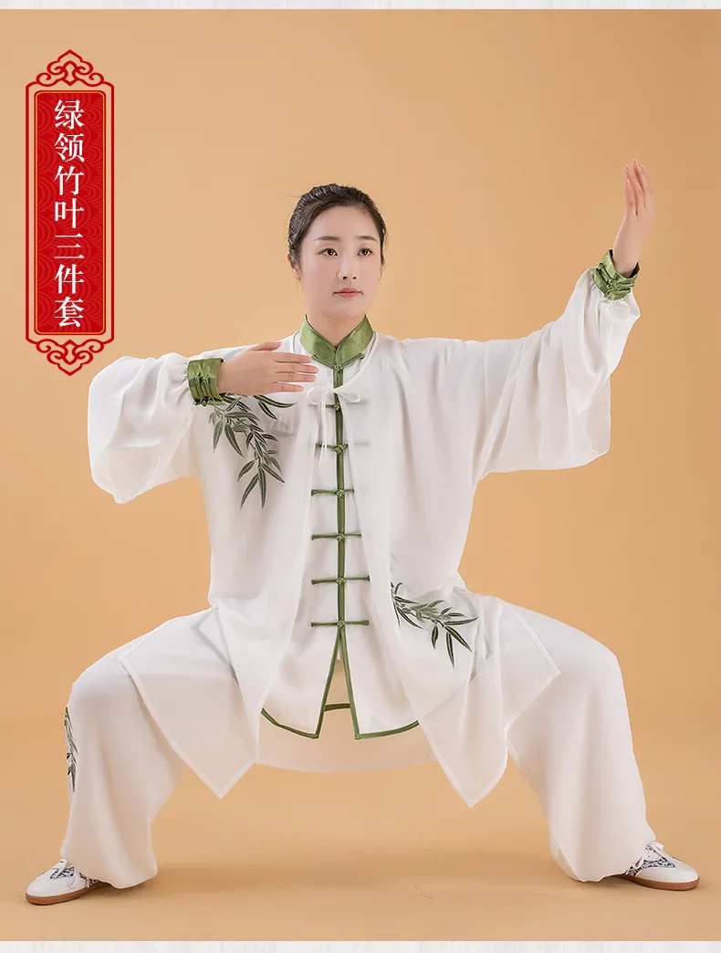 Hot Unisex High quality Tai Chi taiji kung fu uniforms Chinese Style Embroidery clothing Shaolin wushu Morning Exercise Costumes