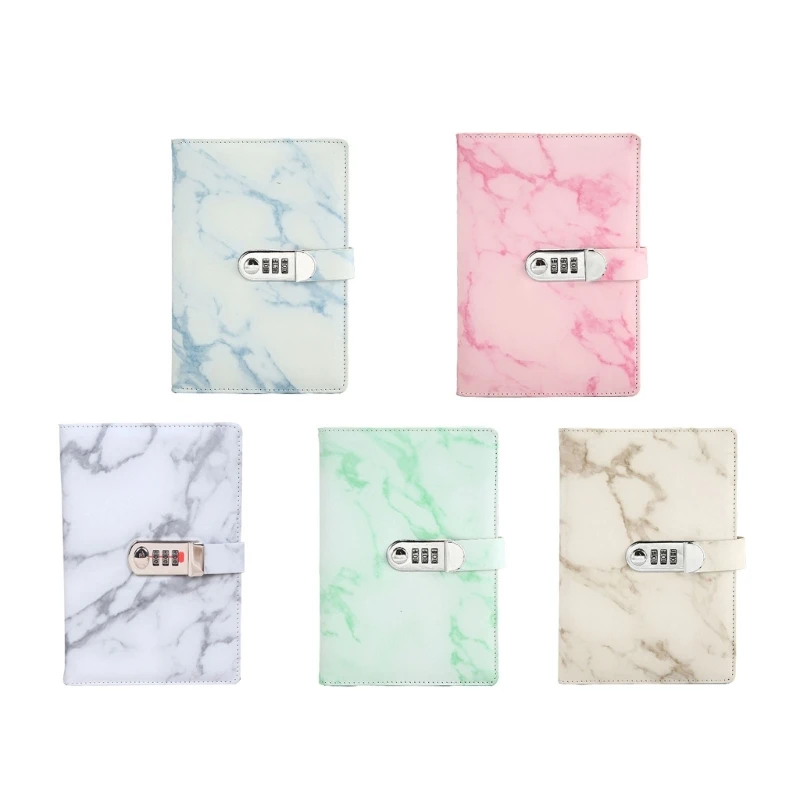 

Marble Print Notebook Lock Vintage Lock Journal Password Protect Notebook Dropship
