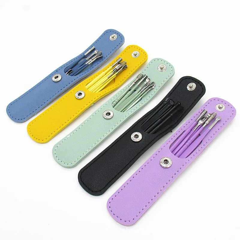 Ear Cleaner Ear Wax Remover Cleaning Kit Pickers Pick Earwax Curette Spoon Care Removal Tool for Baby Adults Care Set 6-8Pcs