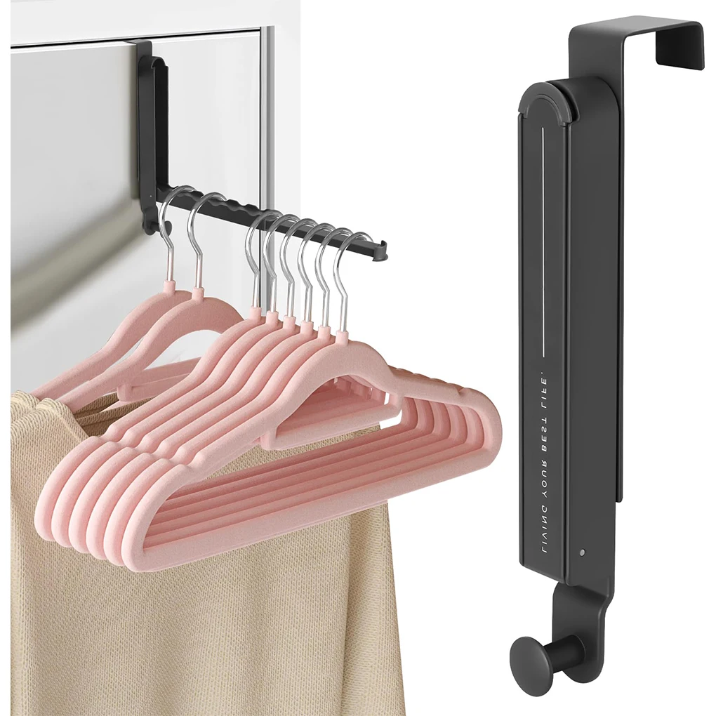 Aluminum Alloy Space-saving Coat Hook Organize Wardrobe With Folding Door Hanger Clothes And Towels B