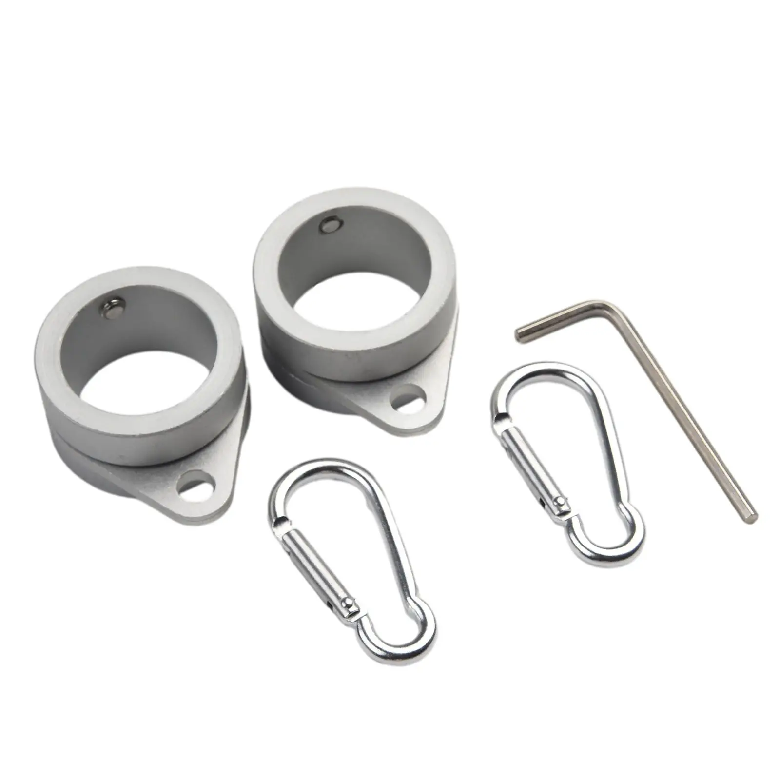 Flag Pole Attachments 2pcs Aluminum Flag Pole Rings 360 Degree Rotating Flagpole Flag Mounting Rings With Carabiners AntiWrap For 0.75-1.02 Inches