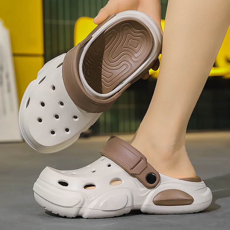 Mens Non-Slip Thick-Soled Sandals - Breathable Casual Beach Slippers
