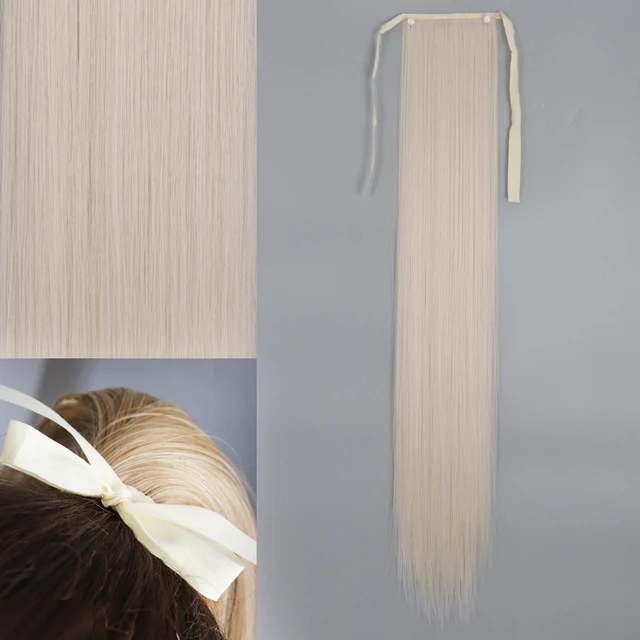 MERISIHAIR Synthetic Long Straight Wrap Around Clip In Ponytail Hair Extension Heat Reistan Pony Tail Fake Hair 13-60
