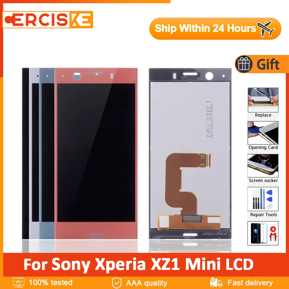 

4.6" Original For Sony Xperia XZ1 Compact LCD Display G8441 Touch Screen Digitizer Assembly With Frame For SONY XZ1 Mini LCD