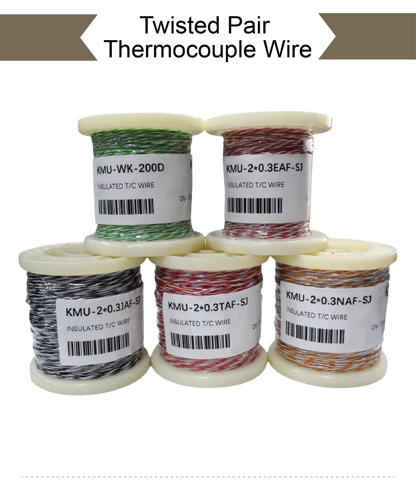 K Type Thermocouple Wire PTFE Twisted Pair Thermocouple Cable 1M-10M K T J E N T