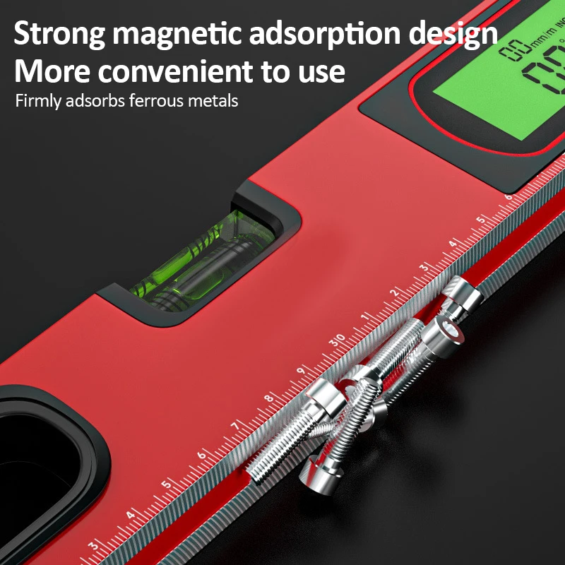 Digital Angle Protractor 30/40/50cm Electronic Digital Display Level Ruler Magnetic Angle Meter 90 Degree
