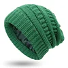 Winter Warm Knitted Hat Satin Lined Hairstyle Protection Beanie Hats Soild Color Outdoor Windproof Women Snow Skiing Caps 4