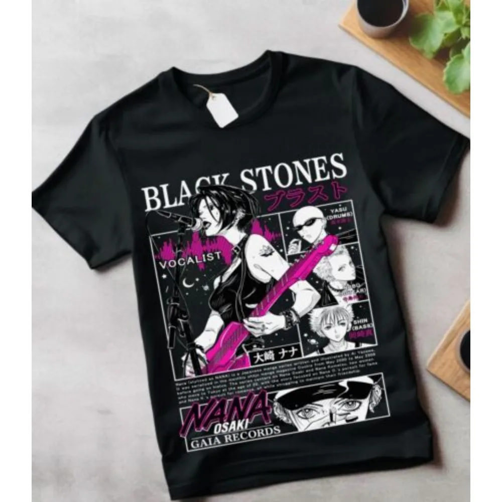 Japanese Anime T-shirts Nana Osaki Unisex T-Shirt Black Stones Manga Anime Graphic Tee Shirt All Size Clothes for Men 5