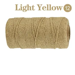 Eco-Friendly Cotton Macrame Cord for DIY Crafts and Home Decor (2mm, 100M) (SLQ 12 Light Yellow)
