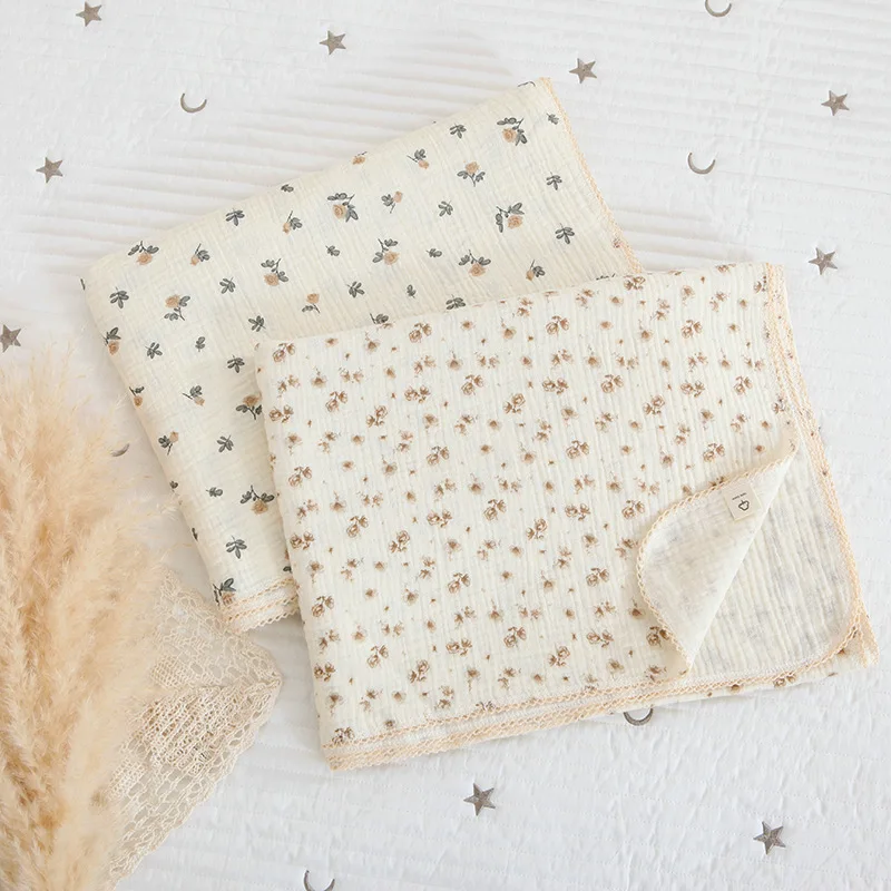 2 Layers Muslin Baby Blanket Newborn Swaddle Wrap Boys Girls Soft Baby Receiving Blanket Infant Toddler Bath Towel Items 150cm