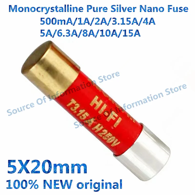 1PCS acoustic hifi audiophile grade monocrystalline sterling silver nano fuse fuse gold plated cap audio fuse 5x20mm 500mA/3.15A viborg rc101 4pcs high quality new brand none plating 99 995% pure copper hifi audio power amplifier rca female sockets