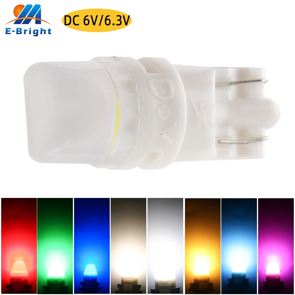 10Pcs DC 6V 6.3V Led Light Frosted Lens W5W 555 T10 168 194 5630 ...