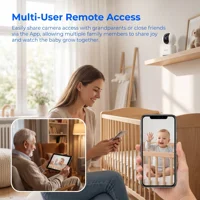 Caméra de surveillance WiFi ARCCTV 2K pour bébé, caméra de sécurité HD avec conversation bidirectionnelle, vision nocturne IR, caméra PT 360° °   Suivi automatique 8