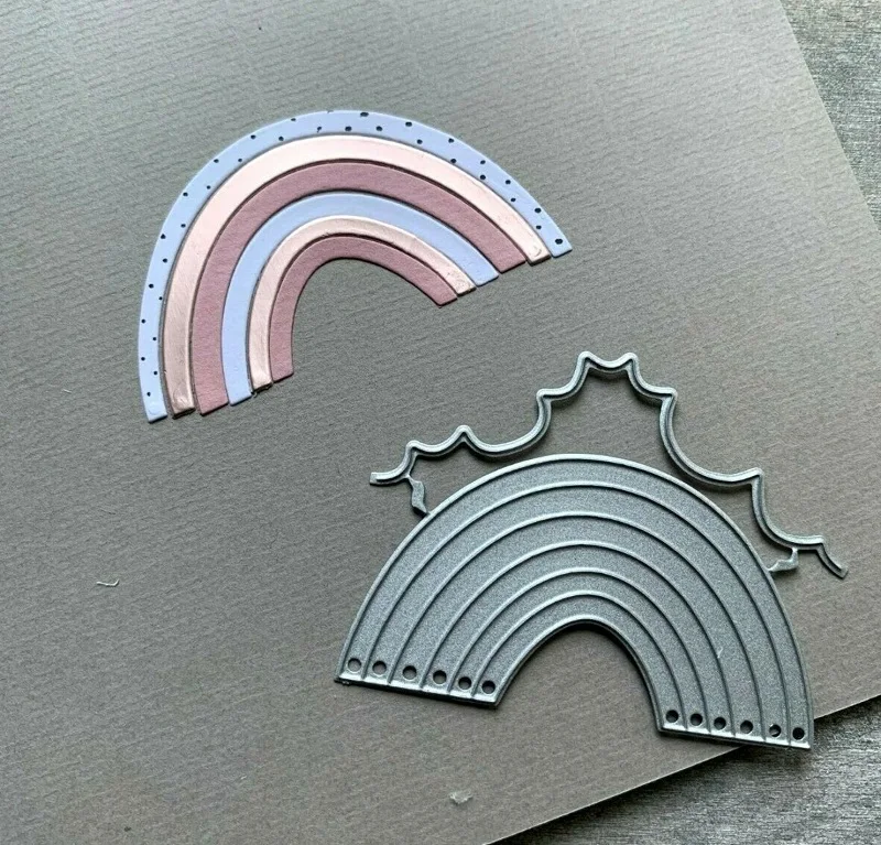 Mmao Handwerk Metall Stahl Schneiden Stirbt Regenbogen wolke dekoration Scrapbooking Papier/foto Karten Präge Stirbt
