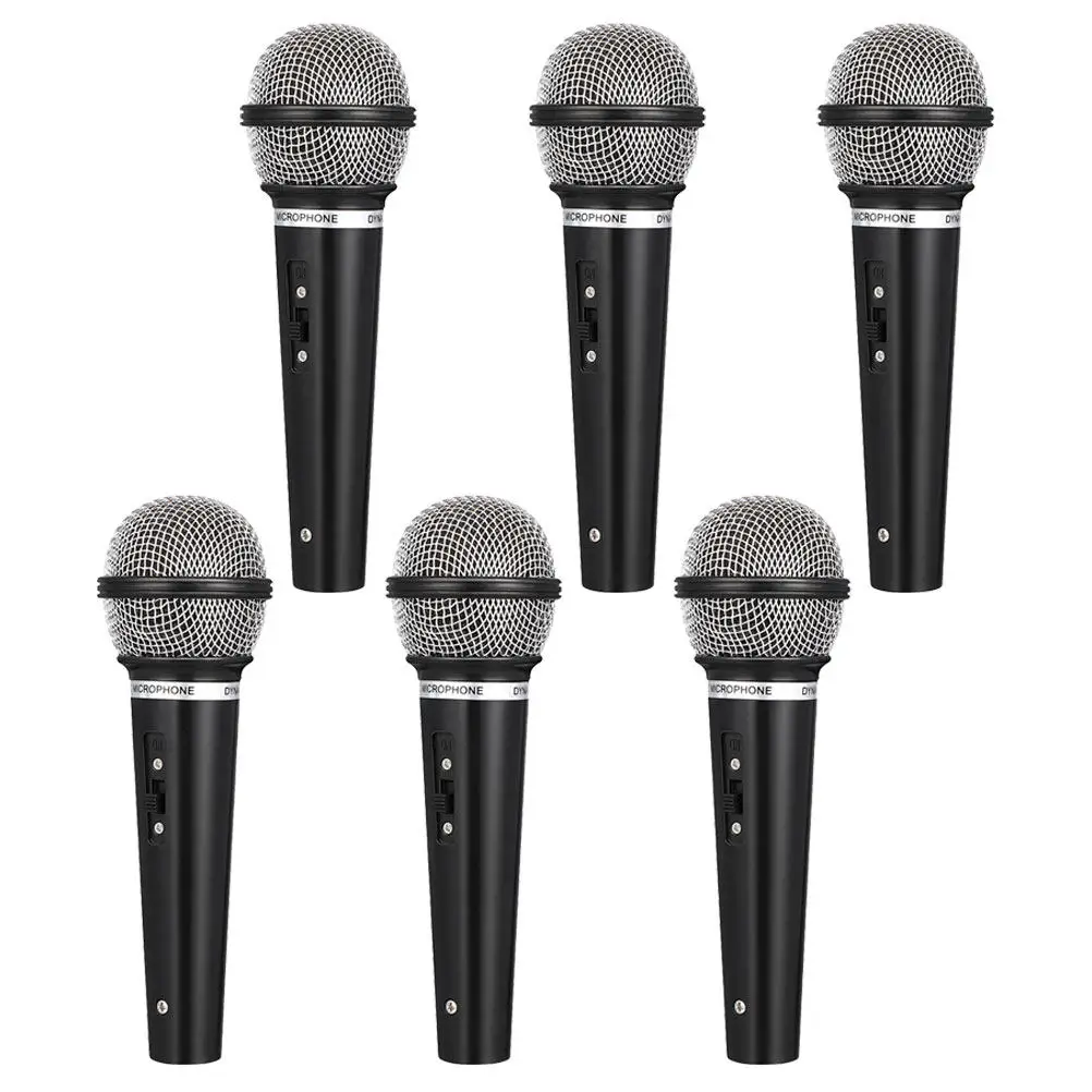 6Pcs 시뮬레이션 마이크 소품 가짜 마이크 크리 에이 티브 무대 공연 코스프레 파티 놀이 현실적인 마이크 소품