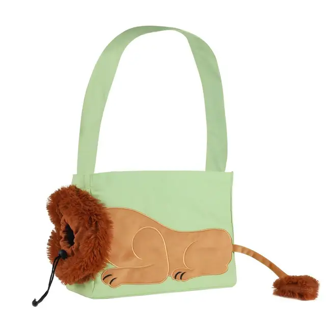 Pet Canvas Shoulder Bag Lion Shaped Dog Carrier Comfortable Cats Carrying Pouch Handbag Puppy Messenger Bag For Outdoor Travel 4