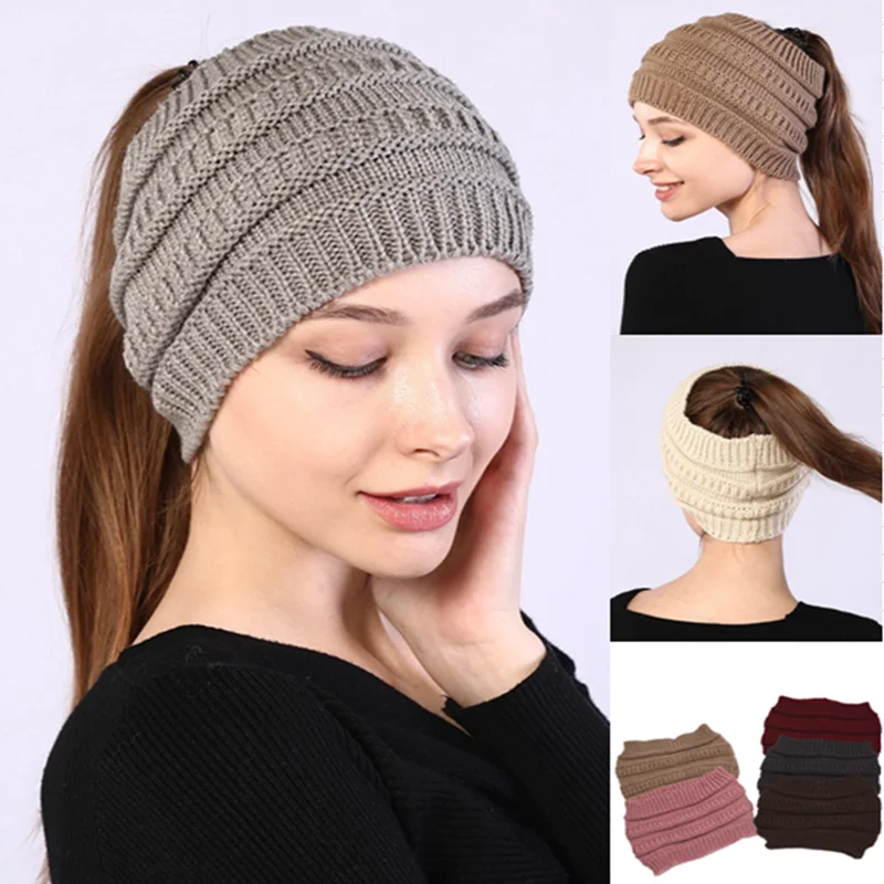 

Autumn Winter Warm Wide Headbands Women Stretch Knitted Turban Headwear Headwrap Bandana Hair Accessories