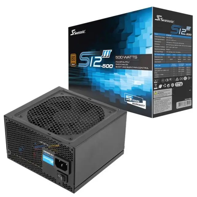 

SEASONIC 500W PSU Gaming Desktop PC Power Switching Power Supply 80PLUS Support RTX 3060 S12III-500