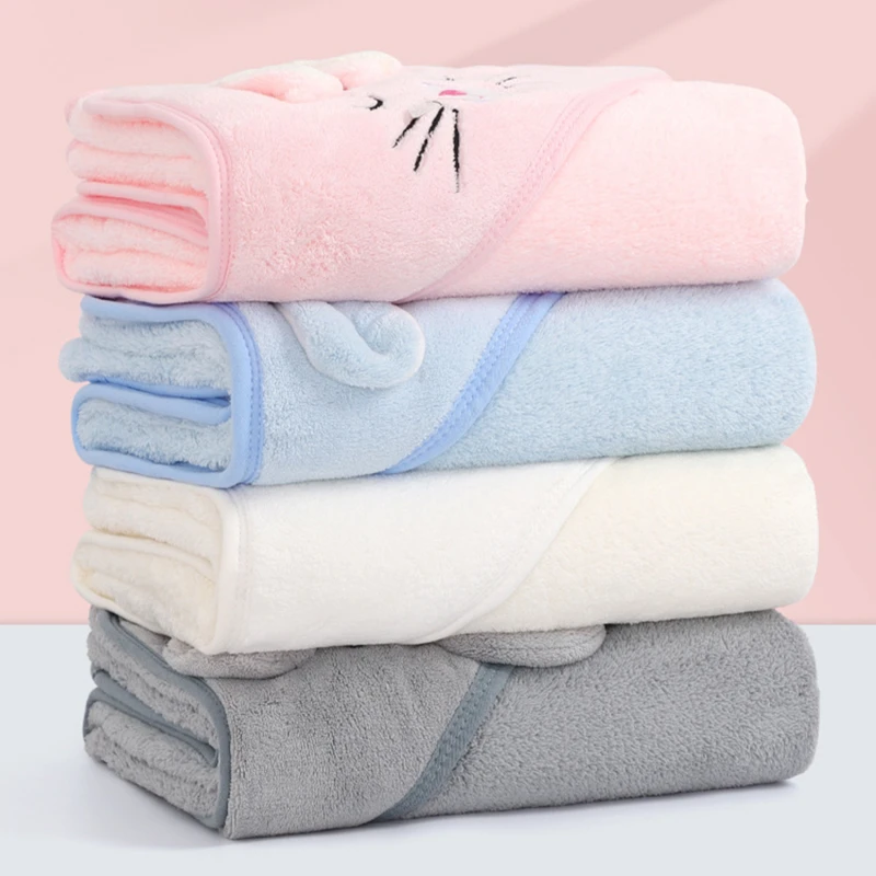 Cotton Fleece Blanket Newborn Wrap For 0-12 Months Baby 4 Seasons Absorbent Warm Children Bath Towel