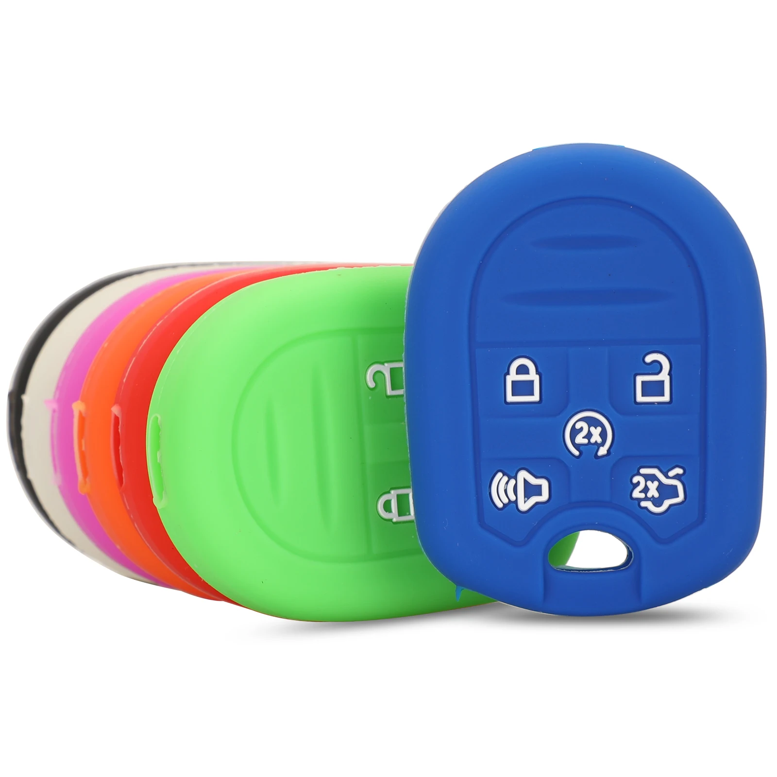 Jingyuqin 10 Pezzi Per Ford Expedition Explorer Flex Taurus Lincoln Mkz Navigator Silicone Smart Remote Car Key Case Cover 5 Pulsanti