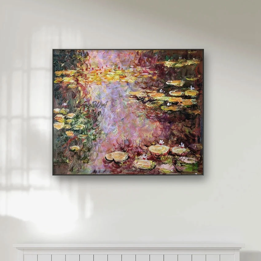 

Beautiful Pond Lotus Natural Scenery Art Wall Drawing Frameless Abstract Canvas Picture Acrylic Artwork Replica Famous Paintings