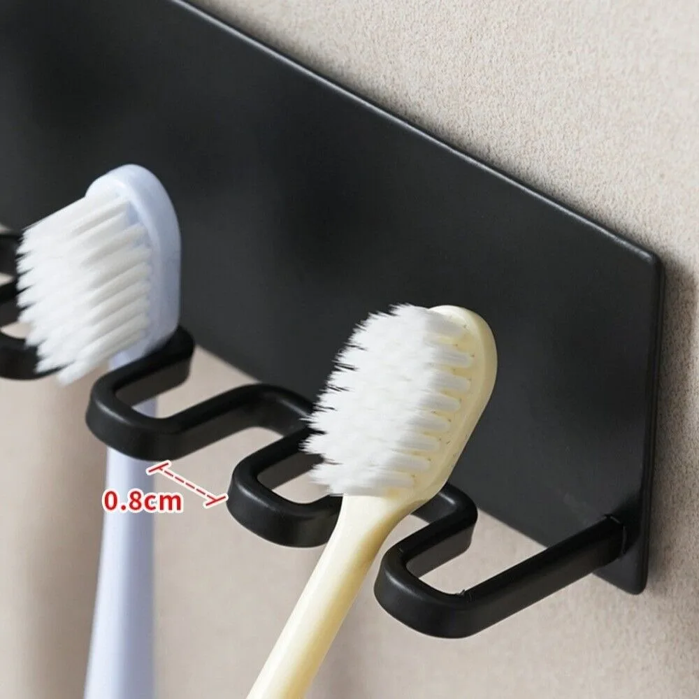 5 Slots Toothbrush Storage Rack Self-adhesive Wall-mounted Toothbrush Organizer Metal Durable Toilet Hanger Shelf Bathroom toothbrush holder,bathroom storage rack