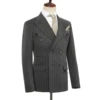 Cenne Des Graoom 2024 New Double-Breasted Stripe Suits for Men Slim Fit 2 Piece Set Blazer Pants Office Smart Casual Wedding 3