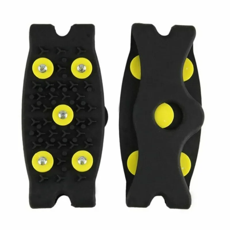 1 pair 5-Stud Snow Ice claw Climbing Anti Slip Spikes Grips Crampon Cleats Shoes Cover for women men Boots Cover size 35-43 ice gripper spike climbing crampons