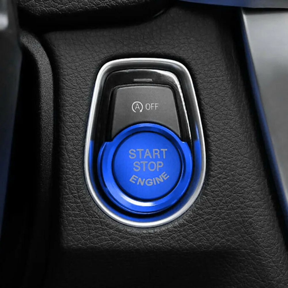 

1 X Decoration Keyless Engine Ignition Button Trim For BMW Ring Blue Aluminum Alloy Automobiles Interior Decoration