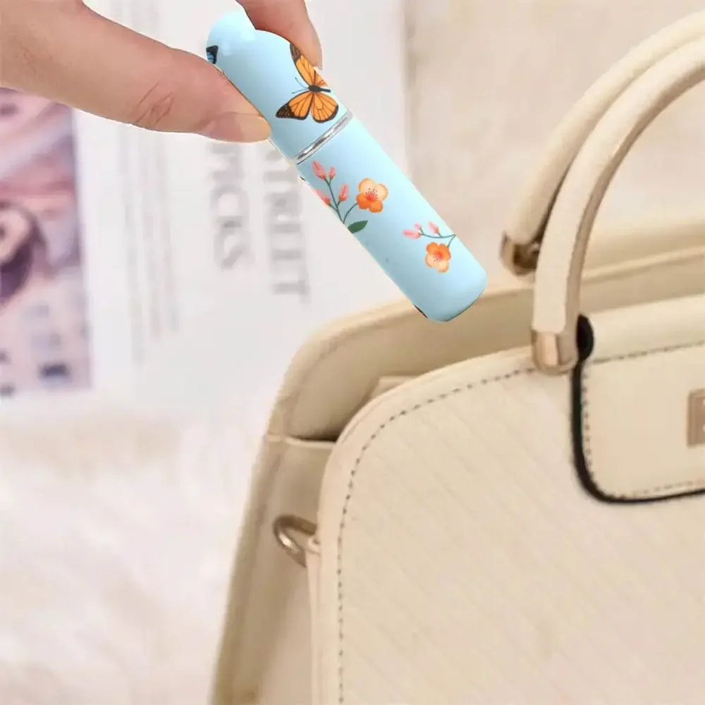 Portable Print Mini Perfume Bottle Refillable Leak-proof Spray Rotating Bottle 5ml Empty Cosmetic Containers Travel