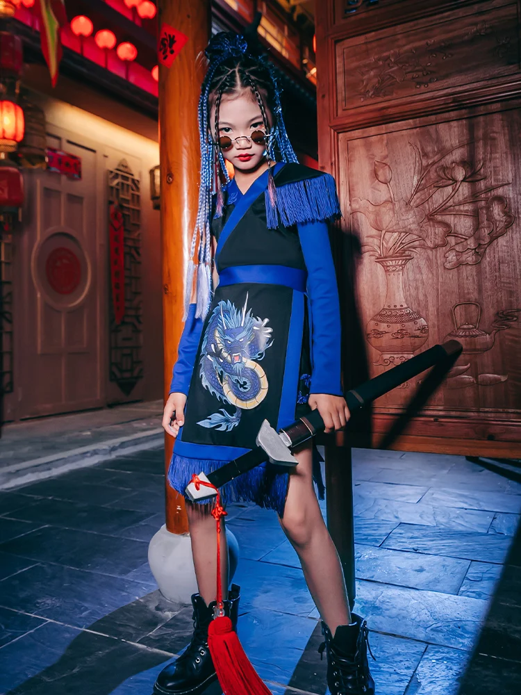 

China-Chic Show Girls' Performance Clothes Chaoku Children's Jazz Dance Suit Women's Autumn