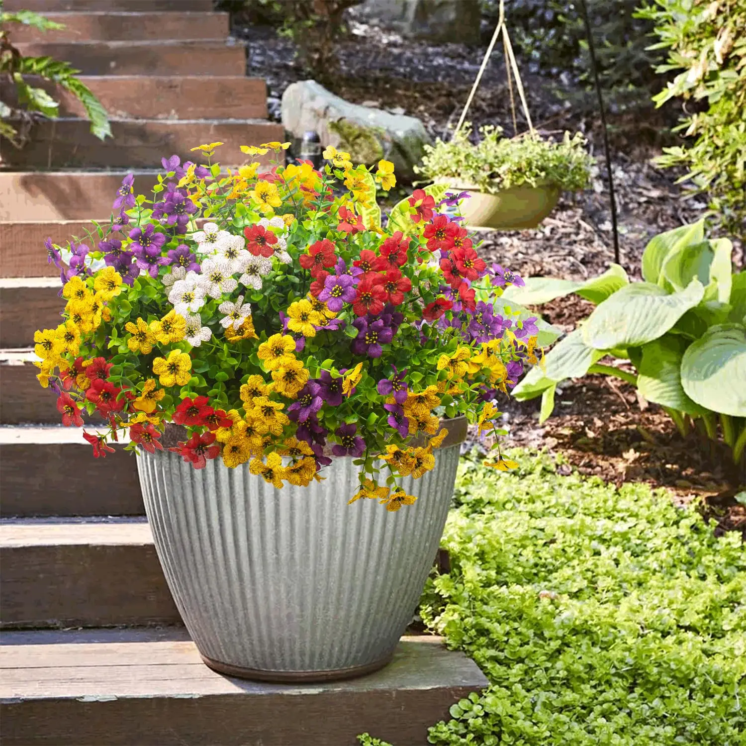 Vibrant 35cm UV-Resistant Artificial Daisy Flowers for Outdoor and Home Decor