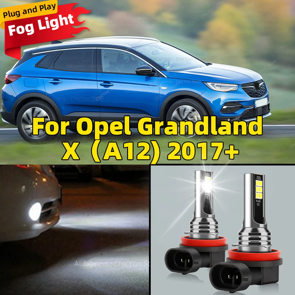 2Pcs 6000K LED Lamp Car Front Fog Light H8 H9 H11 Accessories For Opel ...