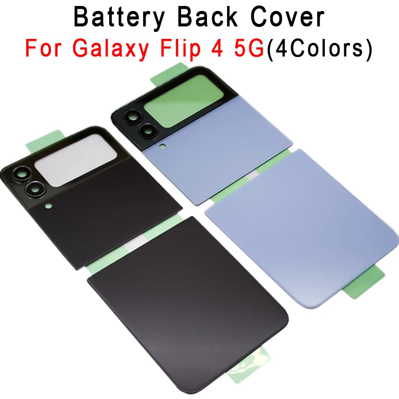 

For Samsung Galaxy Z Flip4 Flip flip 4 5G Housing Glass Battery Back Cover Phone Case Door Rear Panel Replacement + Camera Lens