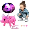 Electric Pull Line Animal Toy Pig with Luminous Music Walking with Traction Rope Animal Toys for Children Puzzle Toy 2