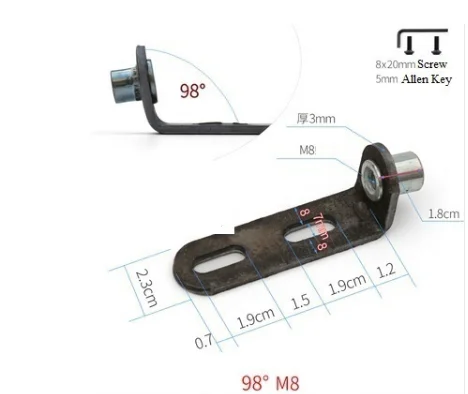4Pcs 90 98 Degrees L Shaped Transforming Pivot Bracket M6 M8 Threaded Nut Furniture Chair Hardware Fitting
