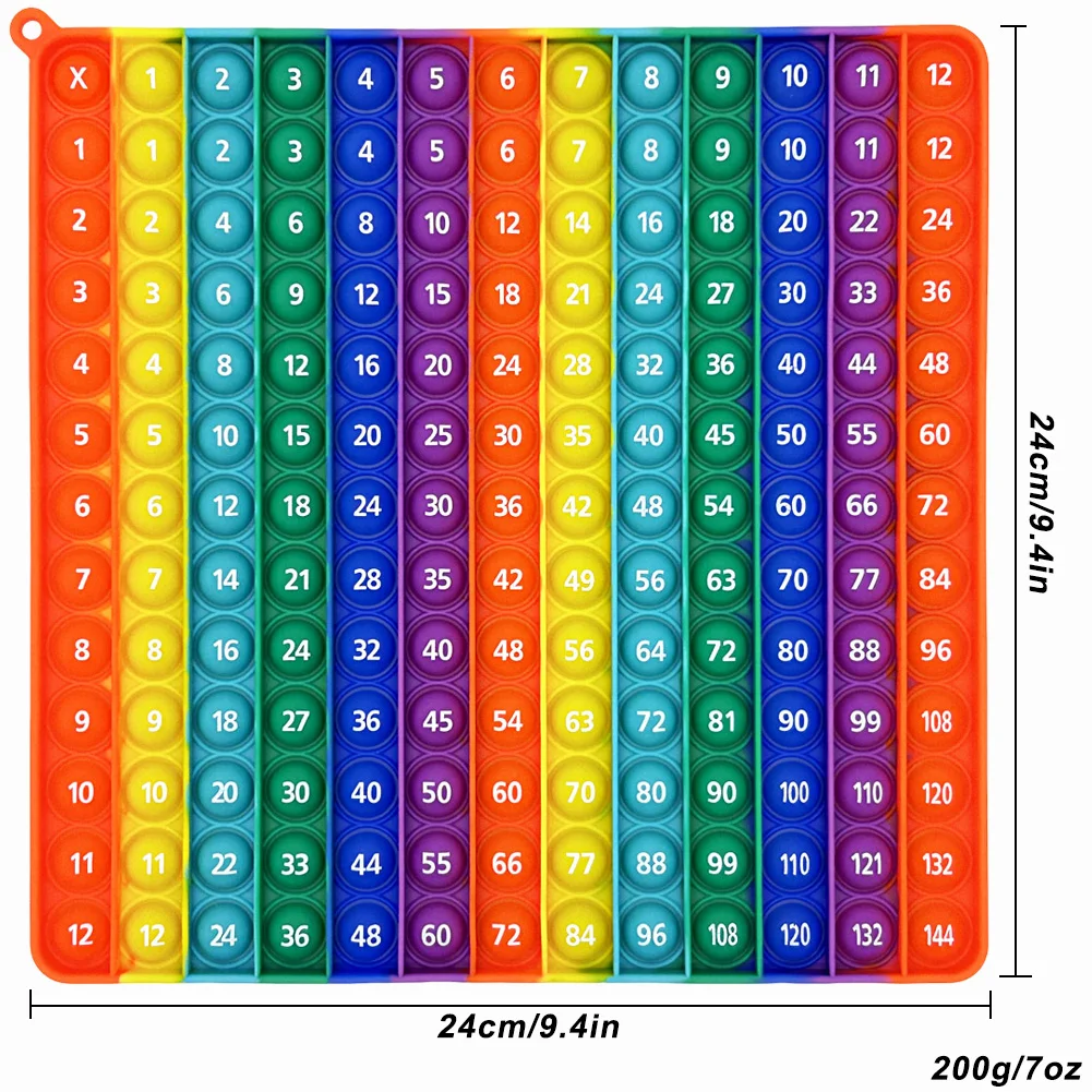 12x12 Multiplication Game Pop Toys, Math Learning Educational Toy Manipulatives for Kids Preschool Kindergarten Classroom, Push 2