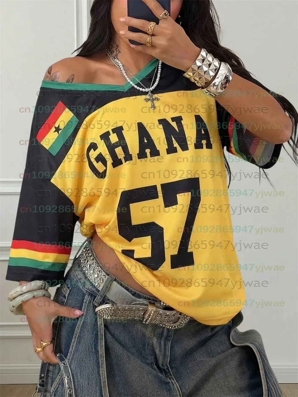 Ghana-Team-Trikot, authentischer ghanesischer Team-Fan-Stil, für Herren und Damen, geeignet für Training und Wettkampf, geeignet für alle Jahreszeiten