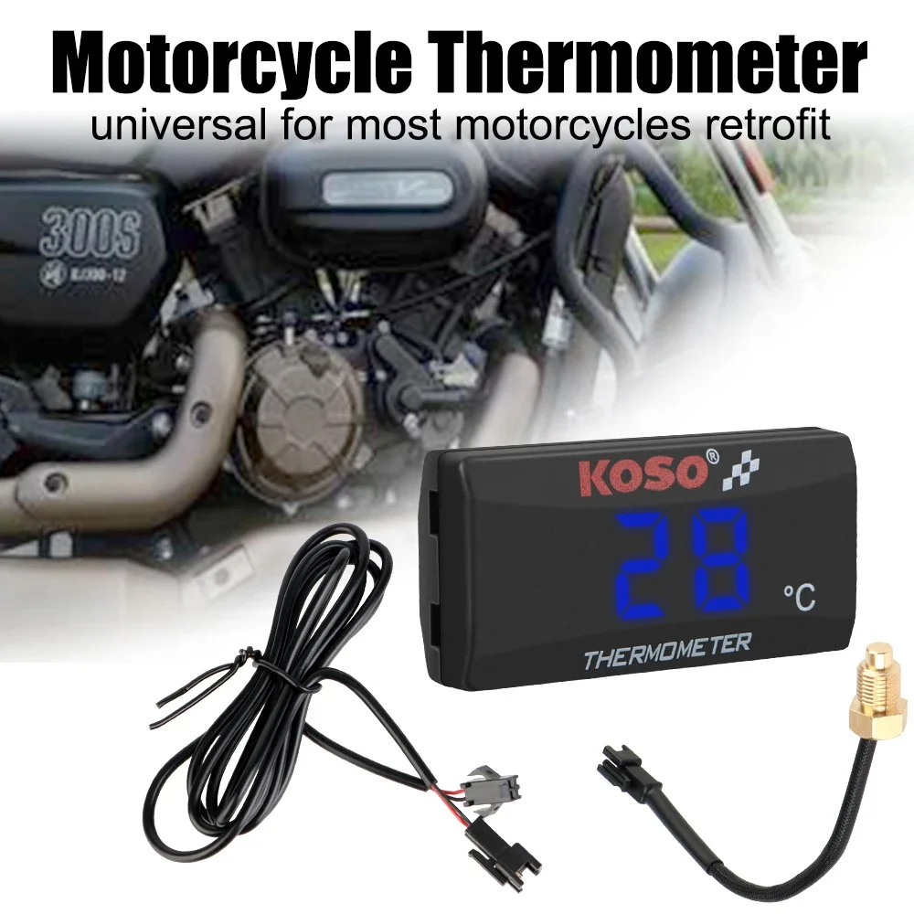Motorcycle Thermometer 12V 0~120&deg;C Monitor Water Tank Retrofit Temperature Meter Indicator Warning With Sensors
