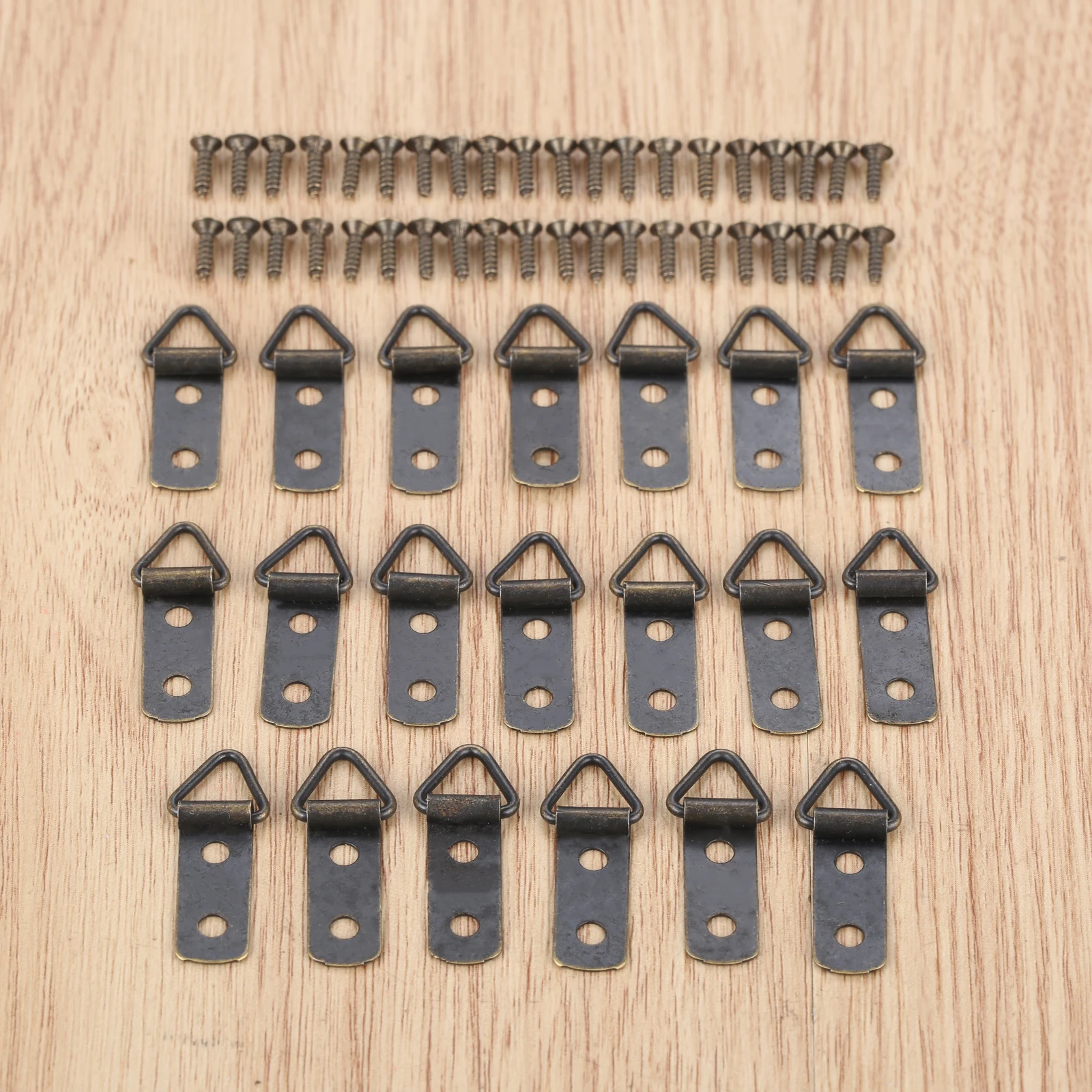 20 Pcs Zinc Alloy Triangle D Ring Hangers Photo Frame Hooks Picture Wall Holder screws Antique Bronze/Red Copper/Sliver picture frame hangers hanging hooks