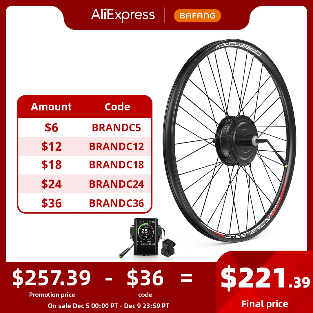 Kit di Conversione per Bici Elettrica con Motore al Mozzo Posteriore da 20 Pollici 20x4.0 20x4 per Fat Tire, con Ingranaggi, 48V 52V 750W 1000W